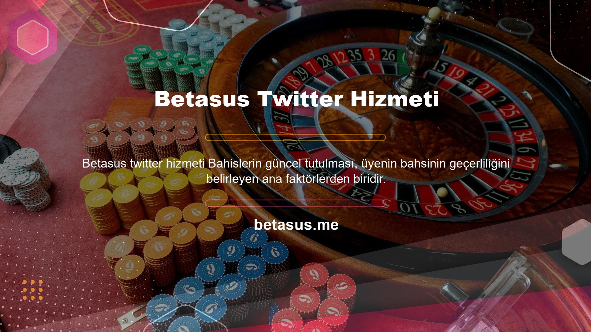 Hesabınıza Betasus Twitter çevrimiçi Bahis ve casino sitesinde para yatırabilirsiniz